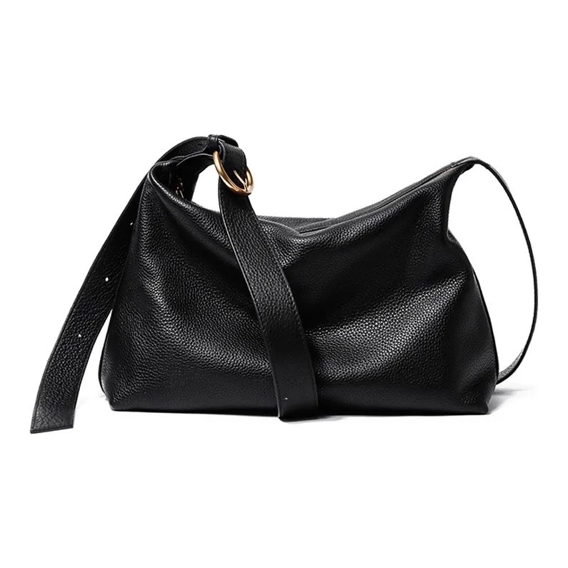 Ace Paul Genuine Leather Top Grain Cow Leather Tote Bag Shopping Bag Shoulder Bag Crossbody Bag Regular Unisex Black