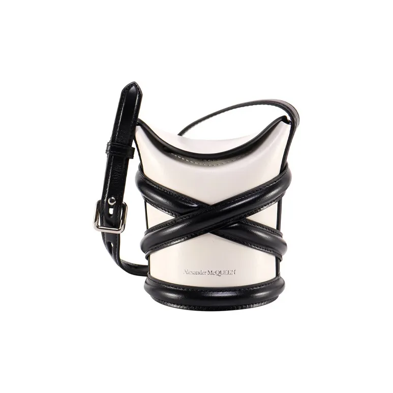 Alexander McQueen Calfskin Bucket Bag, Handbag, Crossbody Bag, Shoulder Bag Women's