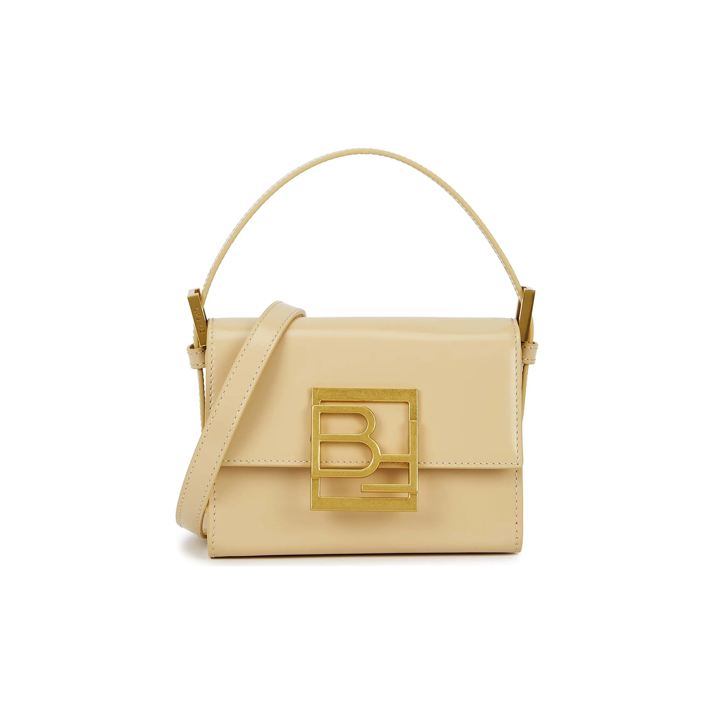 By Far Fran Коровья кожа Маленькая квадратная сумка Сумка через плечо Сумка на плечо Женская Тауповая