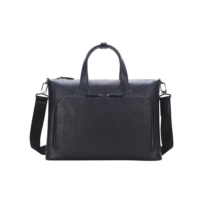 ELLE HOMME Cow Leather Laptop Bags Briefcase Shoulder Bag Crossbody Bag Handbag Regular Men's Dark Blue