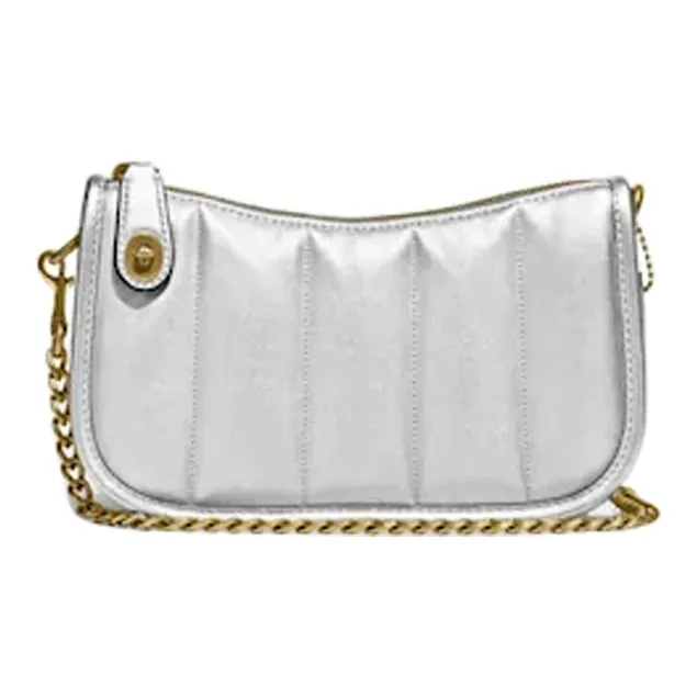 COACH Swinger Shiny Leather Cloud Bag Pillow Bag Mahjong Bag Shoulder Bag Crossbody Bag Shoulder Bag Women's Silver