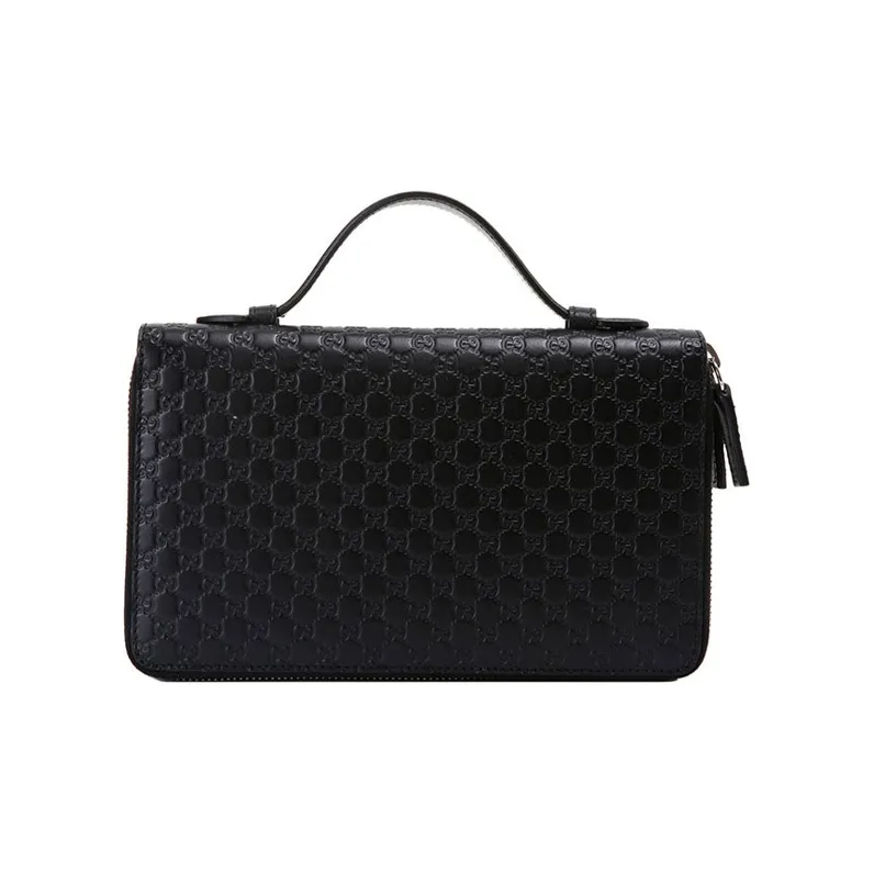 GUCCI Leather Wallet, Handbag, Clutch Regular Men's Black