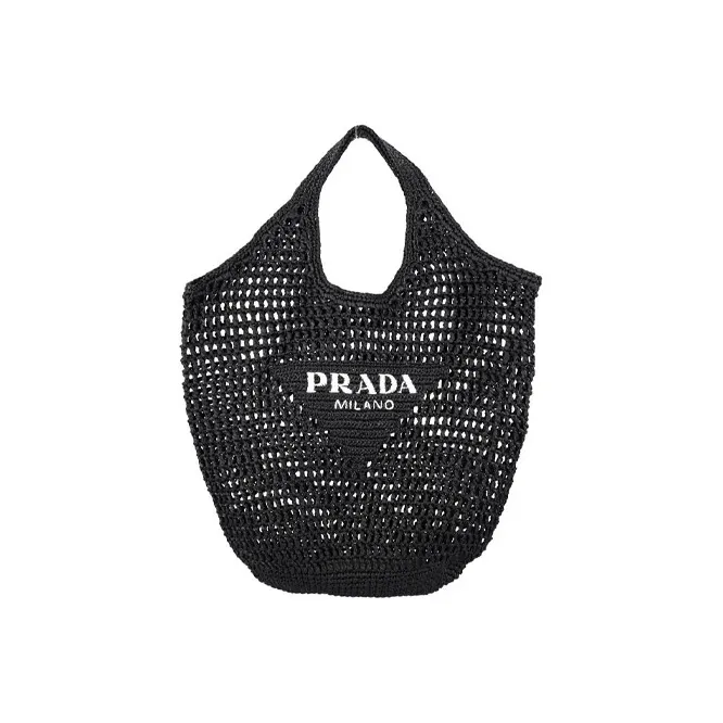 PRADA Nylon Fabric Handbag, Tote Bag, Shopping Bag Regular Unisex Black