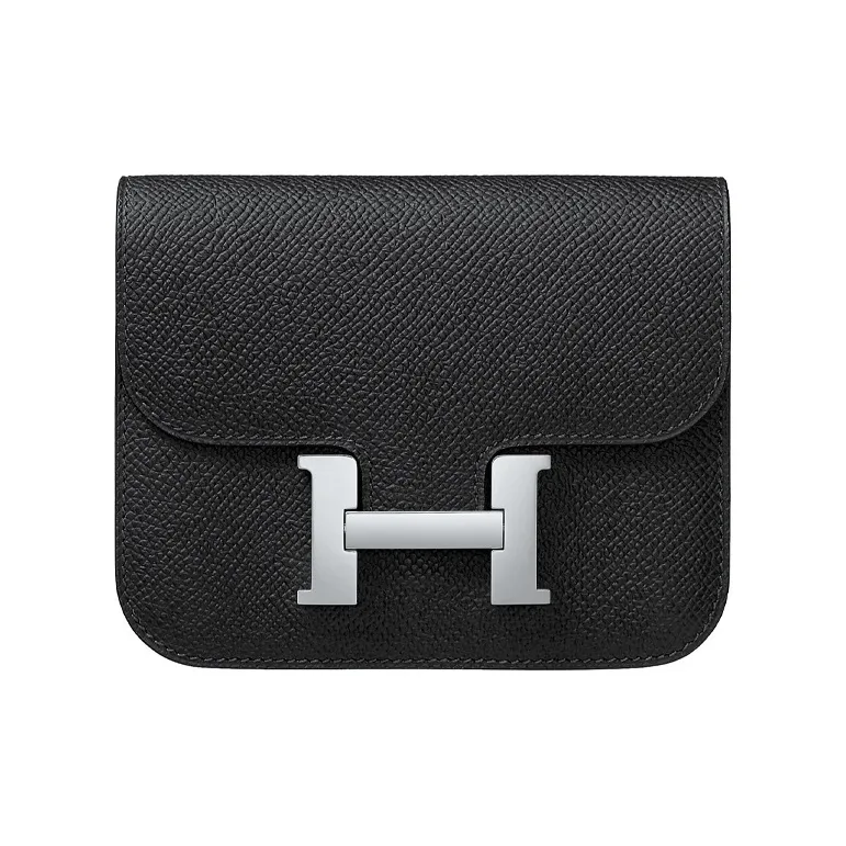 HERMES Constance Slim Epsom Leather Handheld Wallets Fanny Pack Women
s Noir Black