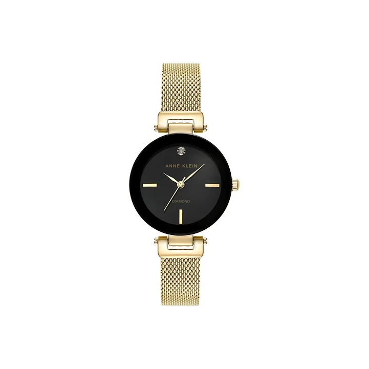 ANNE KLEIN Кварцевый механизм, женские часы Fiorever Collection, 30 мм * 30 мм * 9 мм, черный