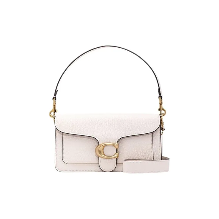 COACH Tabby Polished Pebbled Leather Shoulder Bag Portable Crossbody Bag Shoulder Bag Women's White