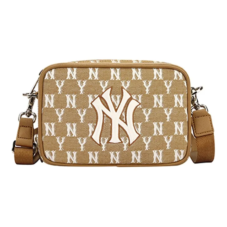 MLB Monogram Collection Fabric Camera Bags Shoulder Bag Crossbody Bag Mini Unisex Khaki
