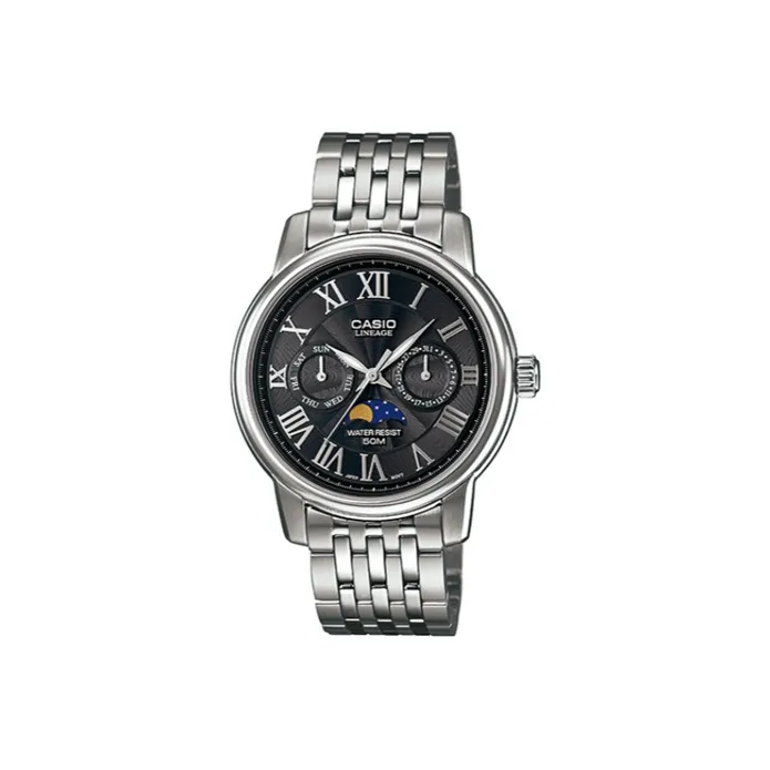 CASIO LINEAGE Series Кварцевый механизм нержавеющая сталь ремешок мужские часы черный циферблат