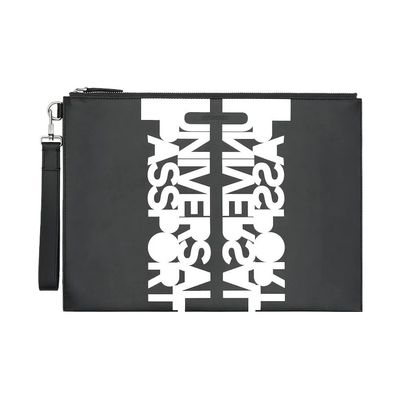 Burberry Коровья кожа Сумка для хранения Клатч Большой Мужской Черный