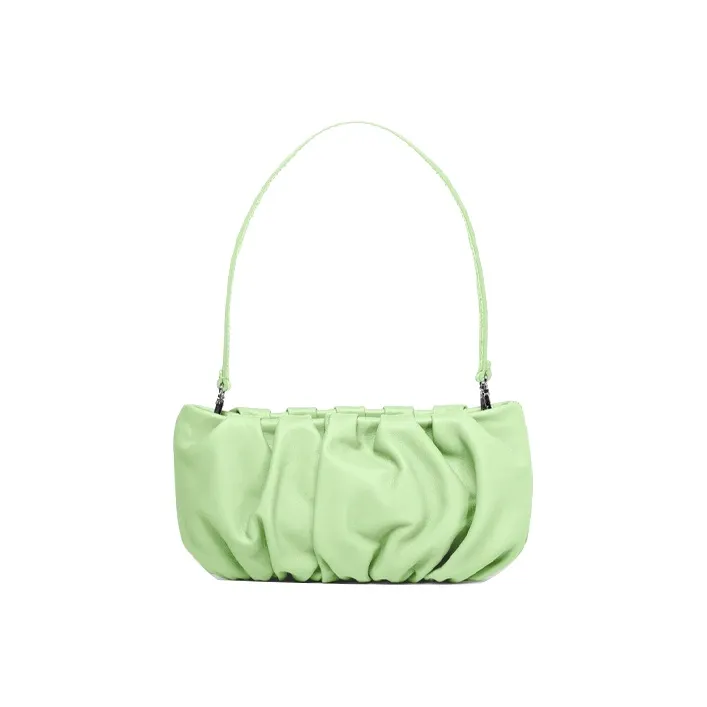 Staud Soft Leather Cloud Bag Shoulder Bag Clutch Handbag Small Size Women's Light Green