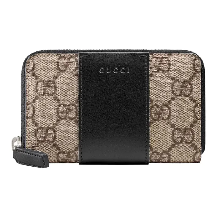 GUCCI Canvas с кожаными вставками кошелек мужской цвет эбеновое дерево черный