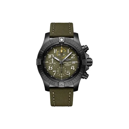 Breitling Автоматический Механический Movement Мужские Avenger Часы 45 мм Зеленые