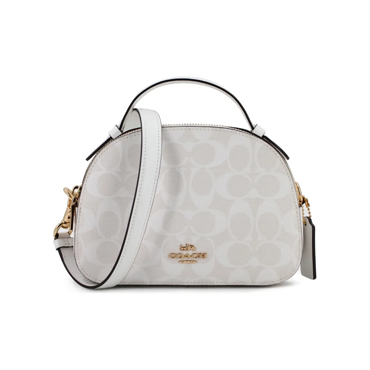 COACH Serena PVC Chinese Steamed Bun Bag Shell Bag Round Bag Portable Crossbody Bag Shoulder Bag Women's White