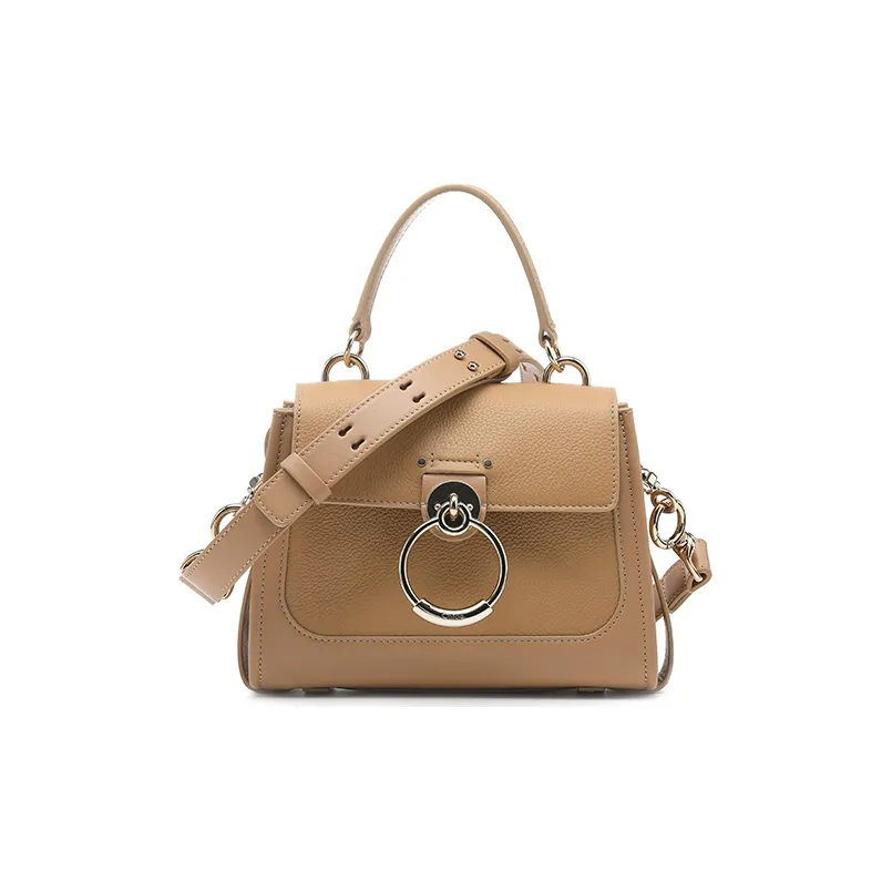 Chloe Tess Calfskin Shoulder Bag, Handbag Women's Black/Khaki