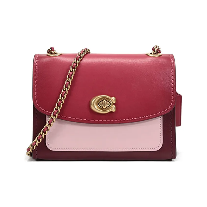 COACH Parker Cow Leather Crossbody Bag, Shoulder Bag Women's Red Apple Multicolor