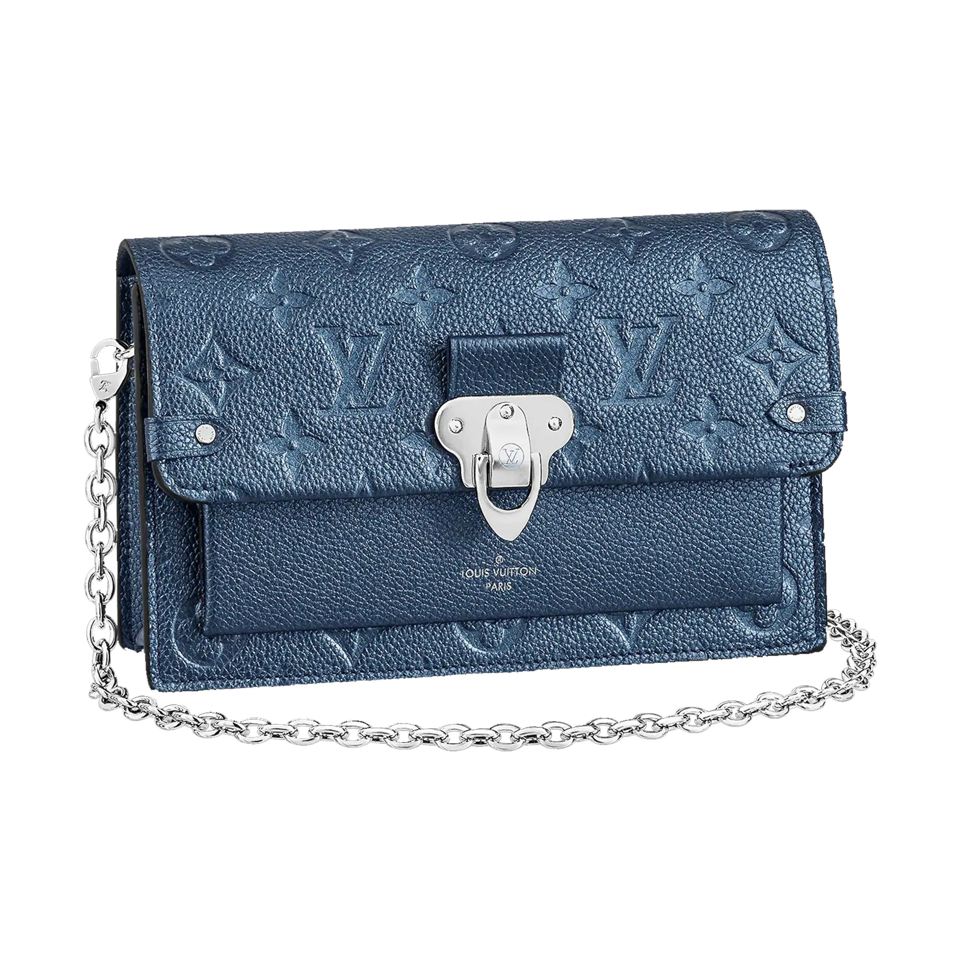 LOUIS VUITTON Vavin Leather Mewi Wallet Handbag Regular Women's Blue