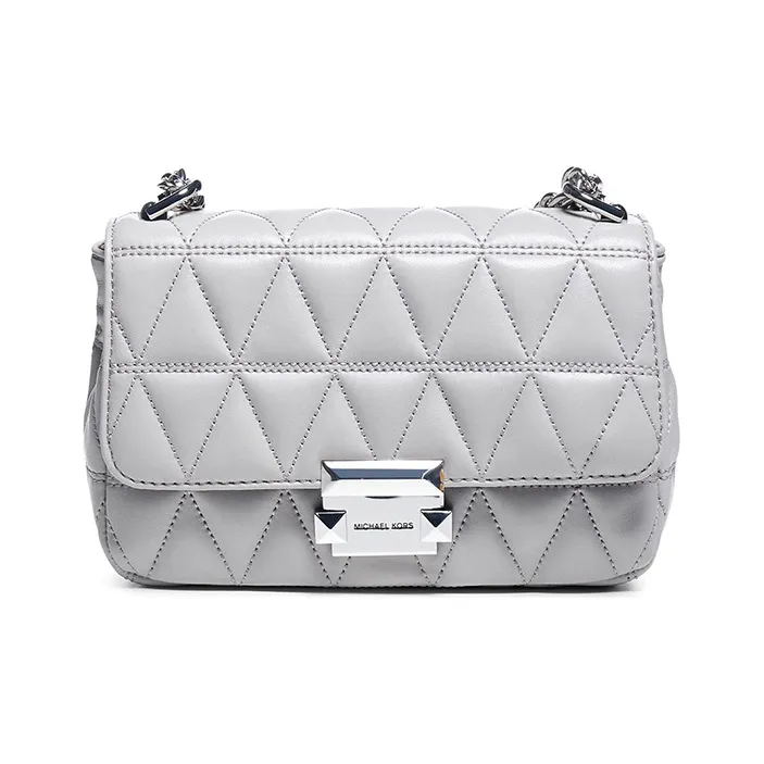 MICHAEL KORS Sloan Leather Shoulder Bag, Crossbody Bag Small Size Women's Pearl Gray