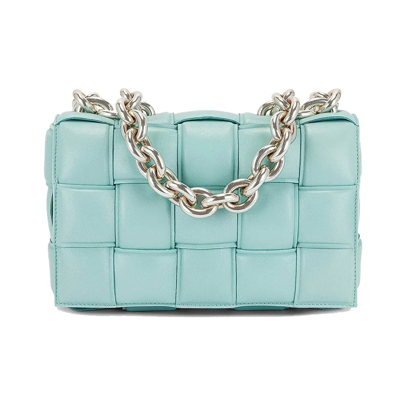 Bottega Veneta Chain Cassette Sheepskin Crossbody Bag, Shoulder Bag Women's Mint