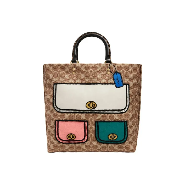 COACH Rogue Canvas Bag, Tote Bag, Shopping Bag, Shoulder Bag, Handbag Tubas Unisex Brown