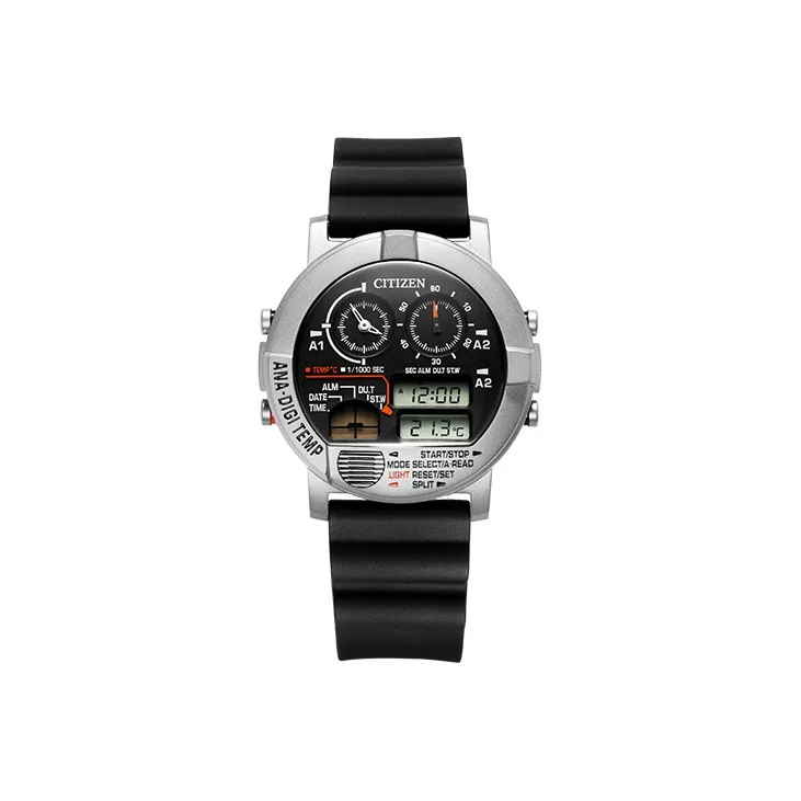 CITIZEN Кварцевый механизм ПУ (полиуретан) Ремешок Часы Мужские Черный циферблат JG0070 11E