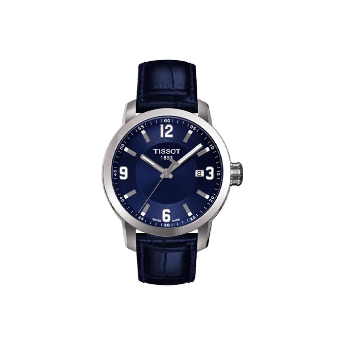 Tissot Junchi 200 Series Кварцевый механизм Мужские часы Циферблат 39,3 мм Синий Нержавеющий корпус из стали