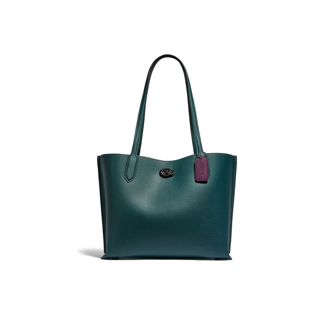 COACH Willow Холст Тоут Сумка Сумка для покупок Сумка Сумка через плечо Женская Лесной Зеленый