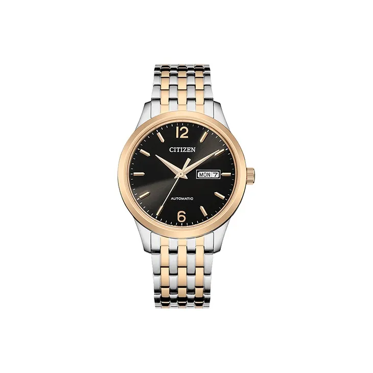 CITIZEN Автоматический Механический Механизм Нержавеющая Сталь Ремешок Часы Мужские Черный Циферблат NH7504 52E