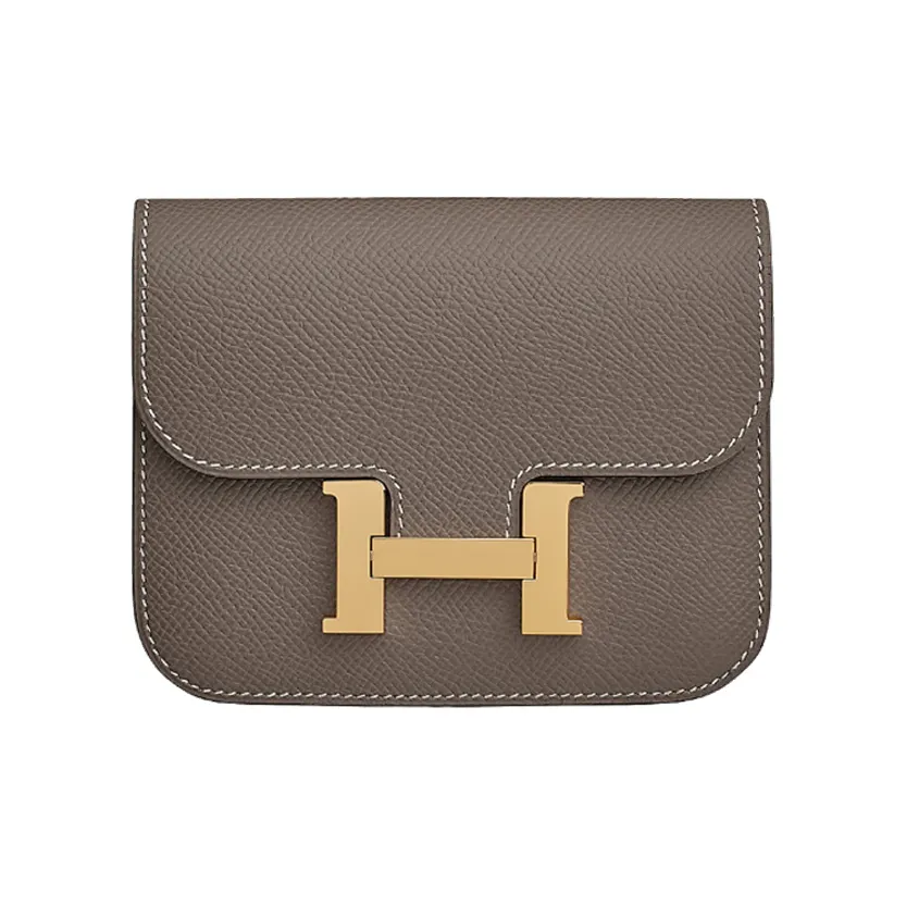 hermes grande Constance Slim Epsom Calfskin Clutch, Shoulder Bag, Crossbody Bag, Wallet, Fanny Pack Women's Tin Gray