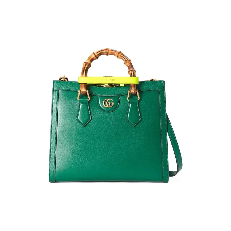 GUCCI Diana Leather Tote Bag Shopping Bag Shoulder Bag Crossbody Bag Handbag Small Size Women's Emerald Green