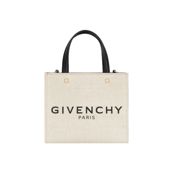 Givenchy Canvas With Linen Tote Bag Shopping Bag Handbag Shoulder Bag Crossbody Bag Mini Women's Beige/Black