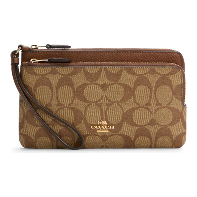 COACH Multiway Zip Card Case In Signature Canvas in Black