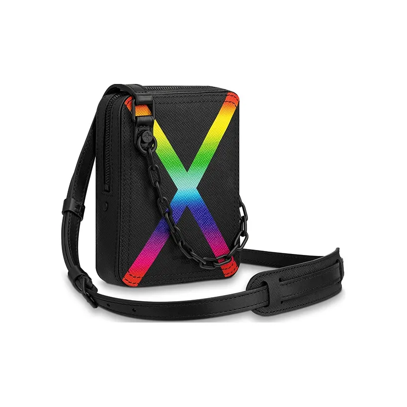 LOUIS VUITTON Danube Messenger Taiga Black/Rainbow