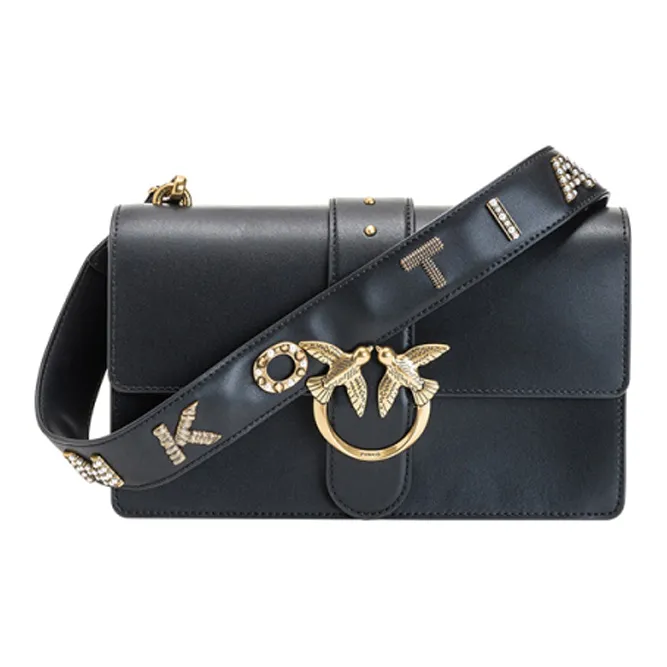 PINKO SIMPLY Cow Leather Bird Bag, Swallow Bag, Crossbody Bag, Shoulder Bag Women's