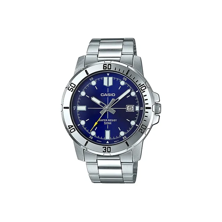 CASIO Standard Series Кварцевый механизм нержавеющая сталь ремешок мужские часы синий циферблат