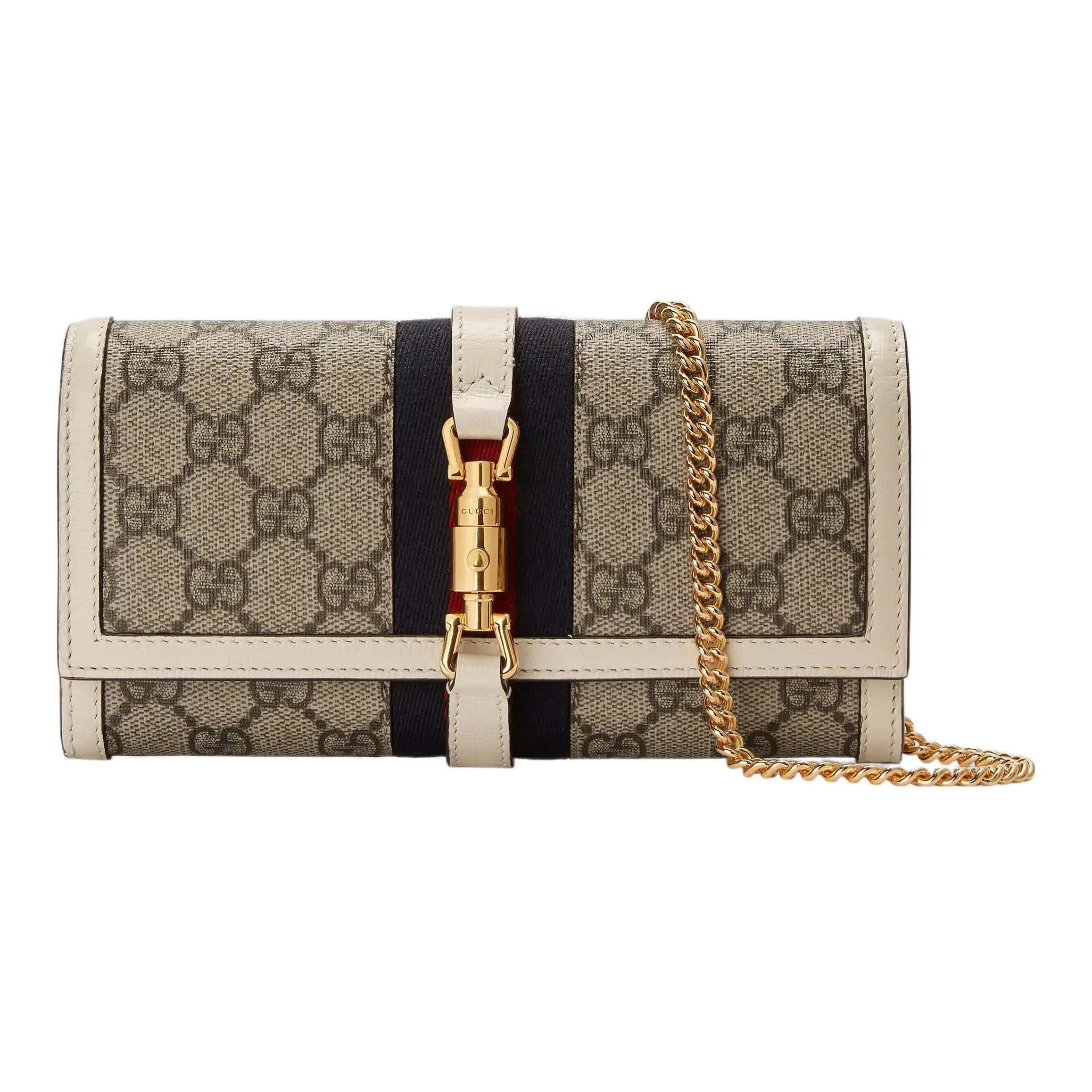 GUCCI Canvas With Leather Handbag Women's Beige
