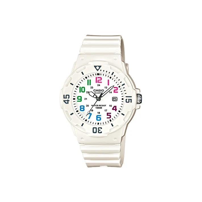 CASIO Standard Series Кварцевый механизм Смольный ремешок Часы Женские Белый циферблат