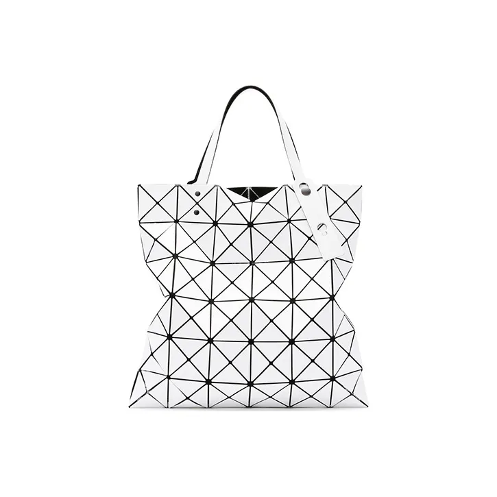 ISSEY MIYAKE Artificial Leather Tote Bag, Shopping Bag, Laptop Bag, One Shoulder Handbag Women's White
