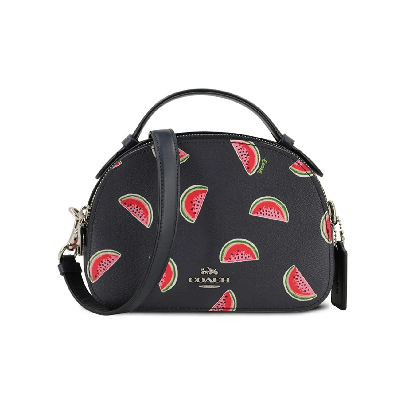 COACH Serena PVC с кожаными вставками Маньтоу Сумка Сумка Сумка через плечо Сумка через плечо Маленькая Женская Черная