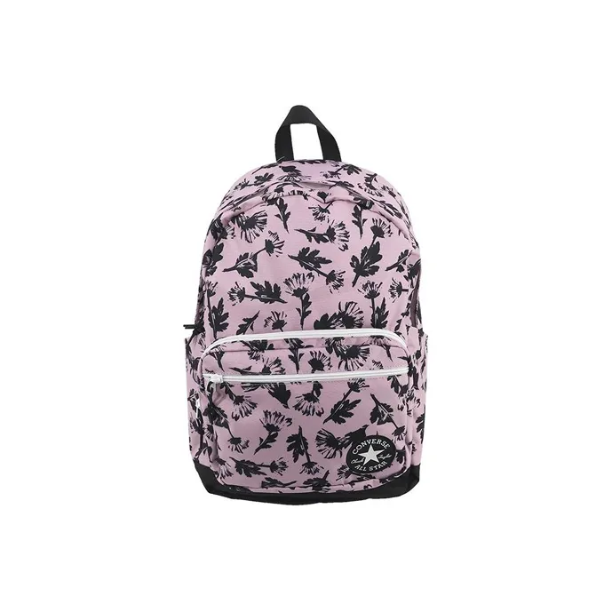 Converse Polyester Laptop Bag Backpack Regular Women's Black Pink Print