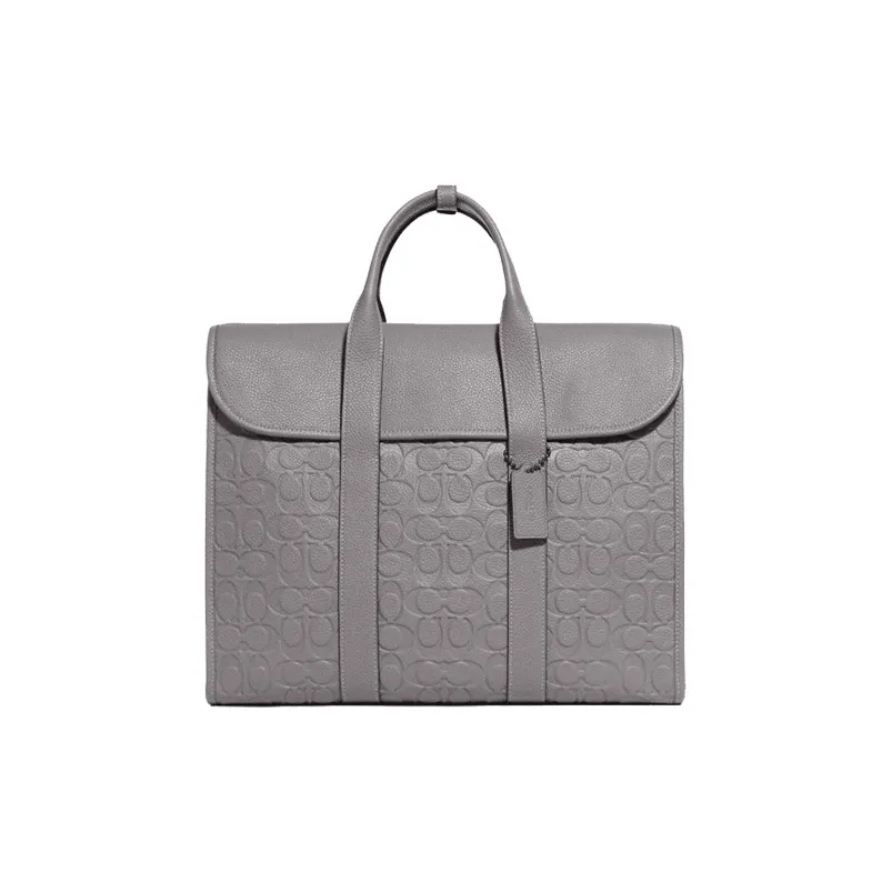 COACH Leather Briefcase Tubas Men's Gray