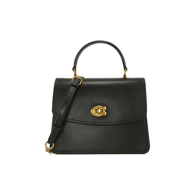 COACH Parker Телячья кожа Сумка Сумка через плечо Сумка через плечо Маленькая Женская Черная