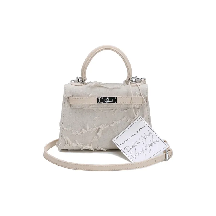 Emotional World Classic Canvas Cotton Canvas Bag Handbag Crossbody Bag 19 Women's White