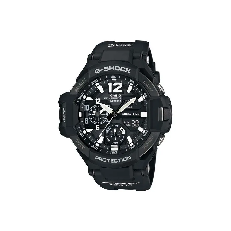 CASIO G Shock GRAVITYMASTER Soaring The Skies Коллекция Кварцевый механизм Смольный ремешок Часы Мужские Черный циферблат