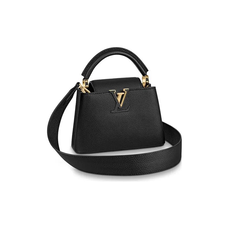 LOUIS VUITTON Capucines Leather Shoulder Bag Crossbody Bag Handbag Mini Women's Black