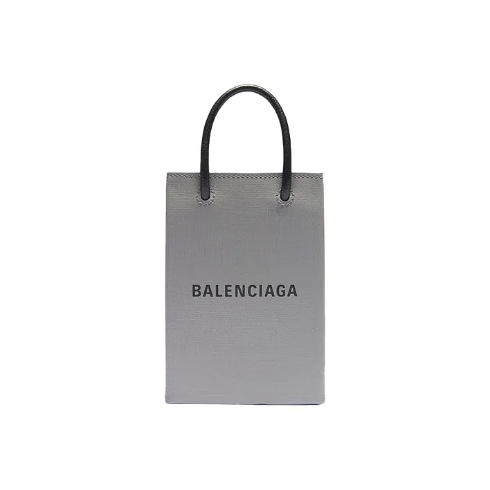 Balenciaga Calfskin Tote Bag, Shopping Bag, Cell Phone Pouch, Handbag, Shoulder Bag, Crossbody Bag Mini Unisex Gray