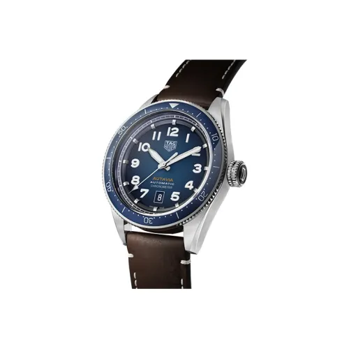 TAG HEUER Автоматический Механический Movement Мужские Часы AUTAVIA Collection 42 мм Синие
