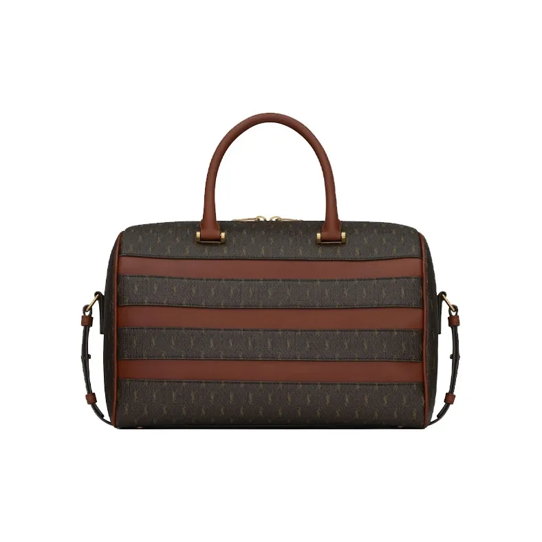 SAINT LAURENT Canvas And Smooth Leather Handbag Women's Brown
