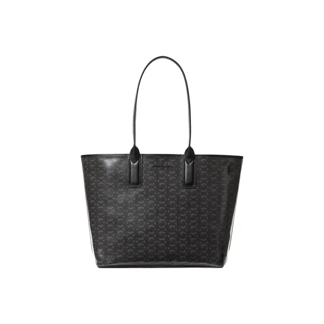 MICHAEL KORS Polyester Tote Bag Shopping Bag Dog Tooth Bag Shoulder Handbag Large Size Women's Black