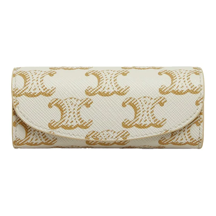 CELINE Triomphe Холст Кольцо Сумка Клатч Женская Белая