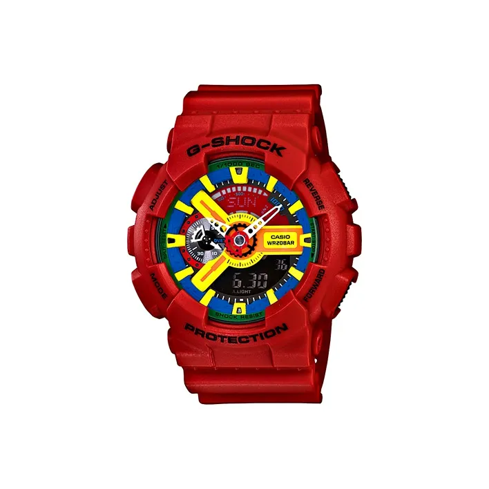 Г Shock Томат Fried Eggs Кварцевый механизм Смола Ремень Часы Женские часы Бургунди Циферблат часов